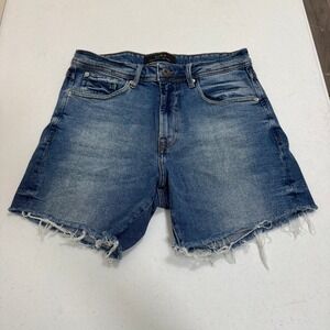 Zara DNMWR Mens Medium Wash Raw Hem Denim Cut Off Shorts Blue USA 31
